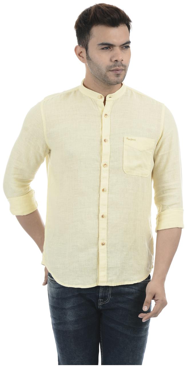 

Pepe Jeans Men Yellow Solid Regular Fit Casual Shirt