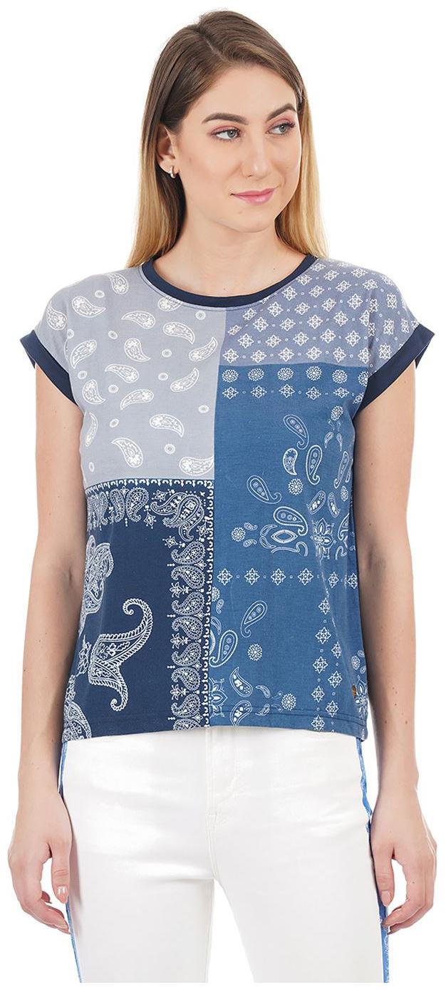 

Pepe Jeans Women Blue Regular fit Round neck Polyester T shirt