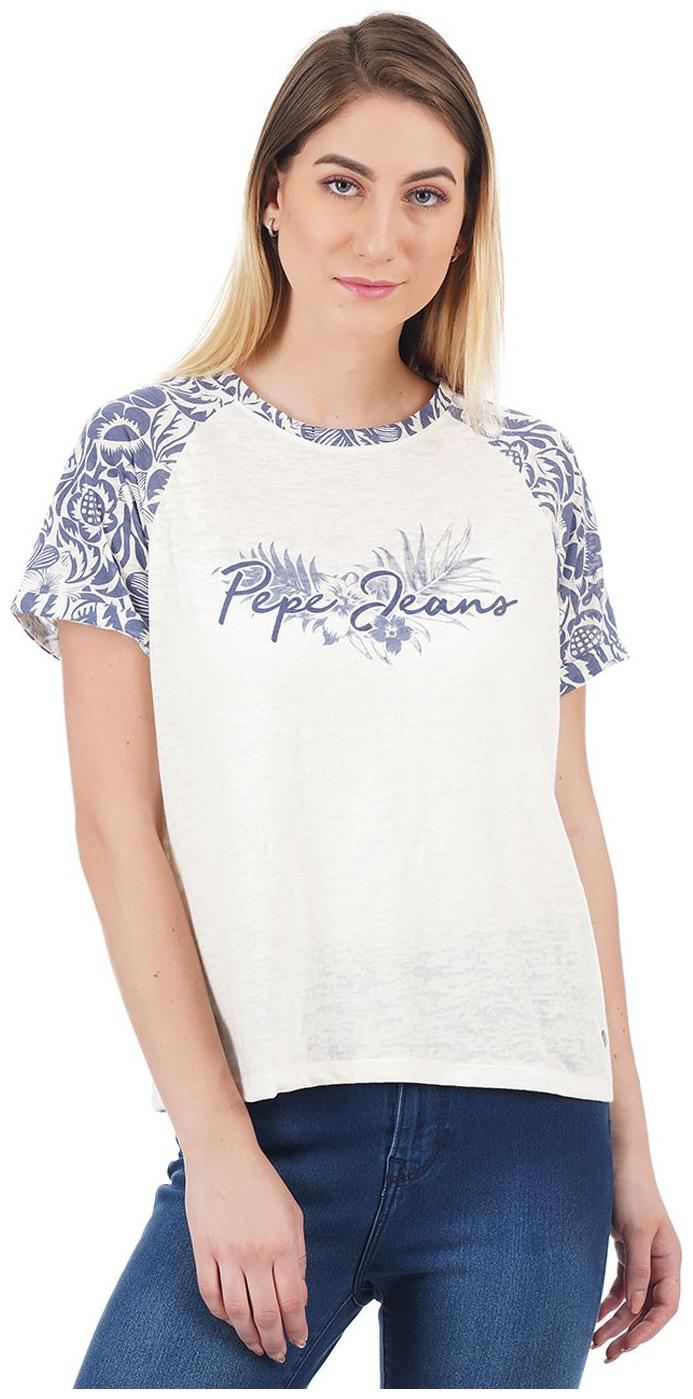 

Pepe Jeans Women White Regular fit Round neck Polyester T shirt