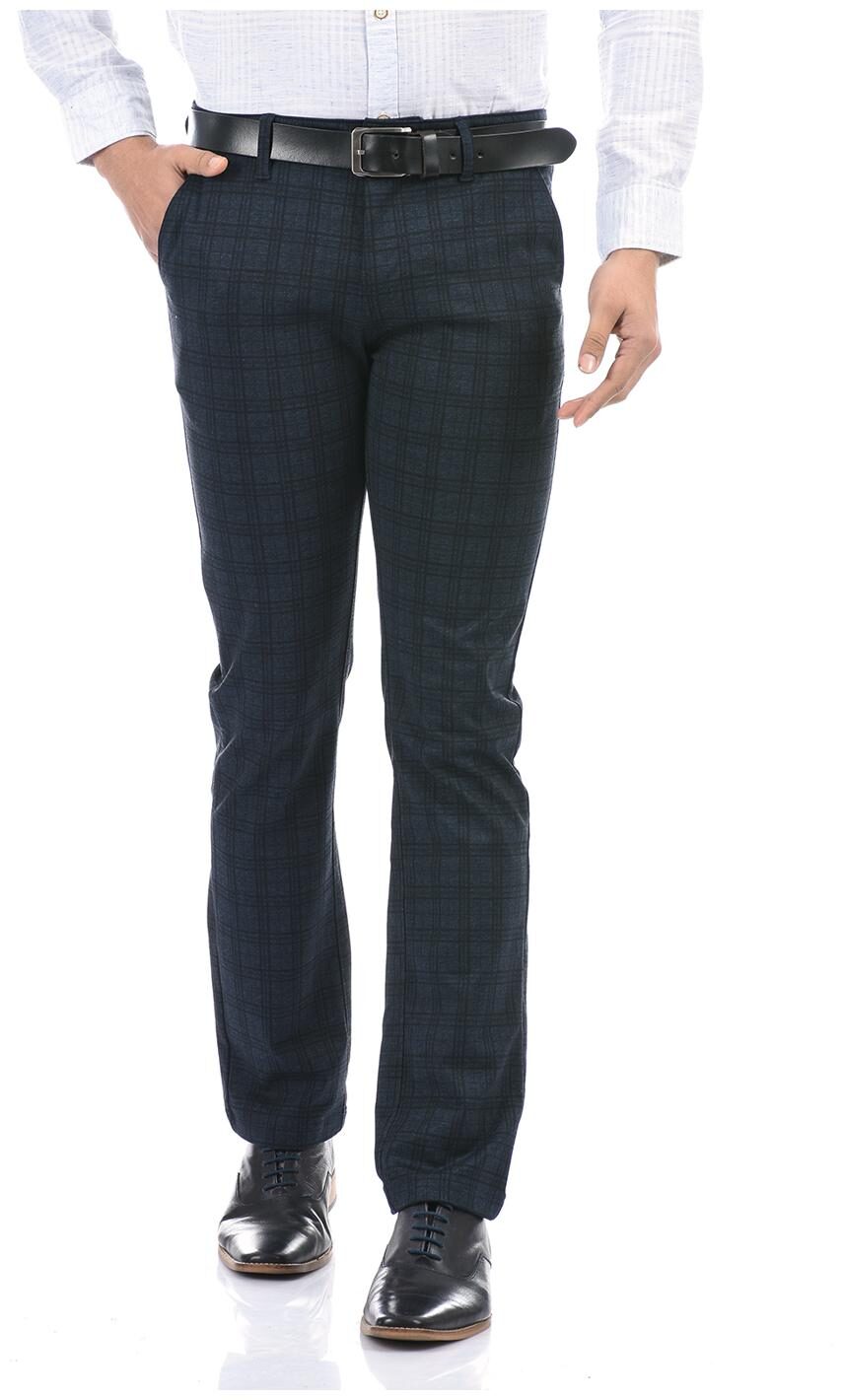 

Pepe Jeans Men Blue Checked Slim fit Regular trousers