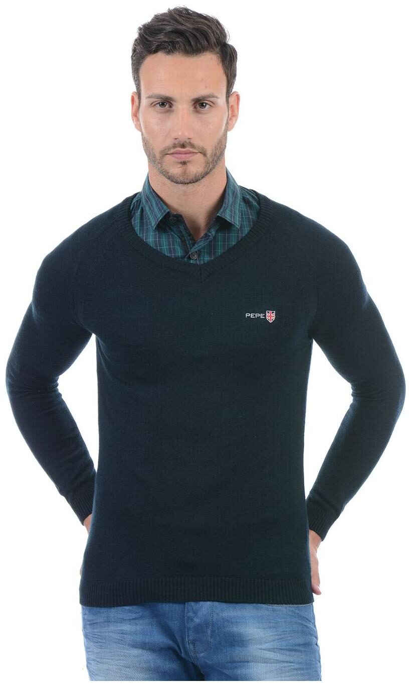 

Pepe Jeans Men Navy blue V neck Pullover