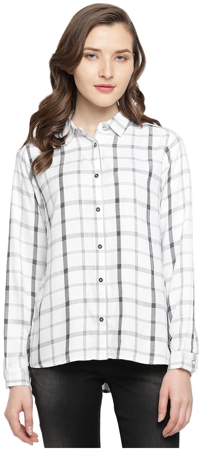 

Pepe Jeans Women White Checked Regular Fit Shirt