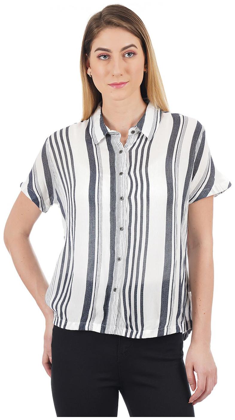 

Pepe Jeans Women Blue Striped Regular Fit Shirt