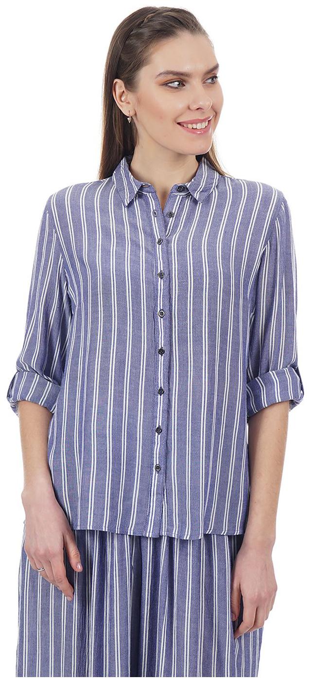 

Pepe Jeans Women Blue Striped Regular Fit Shirt