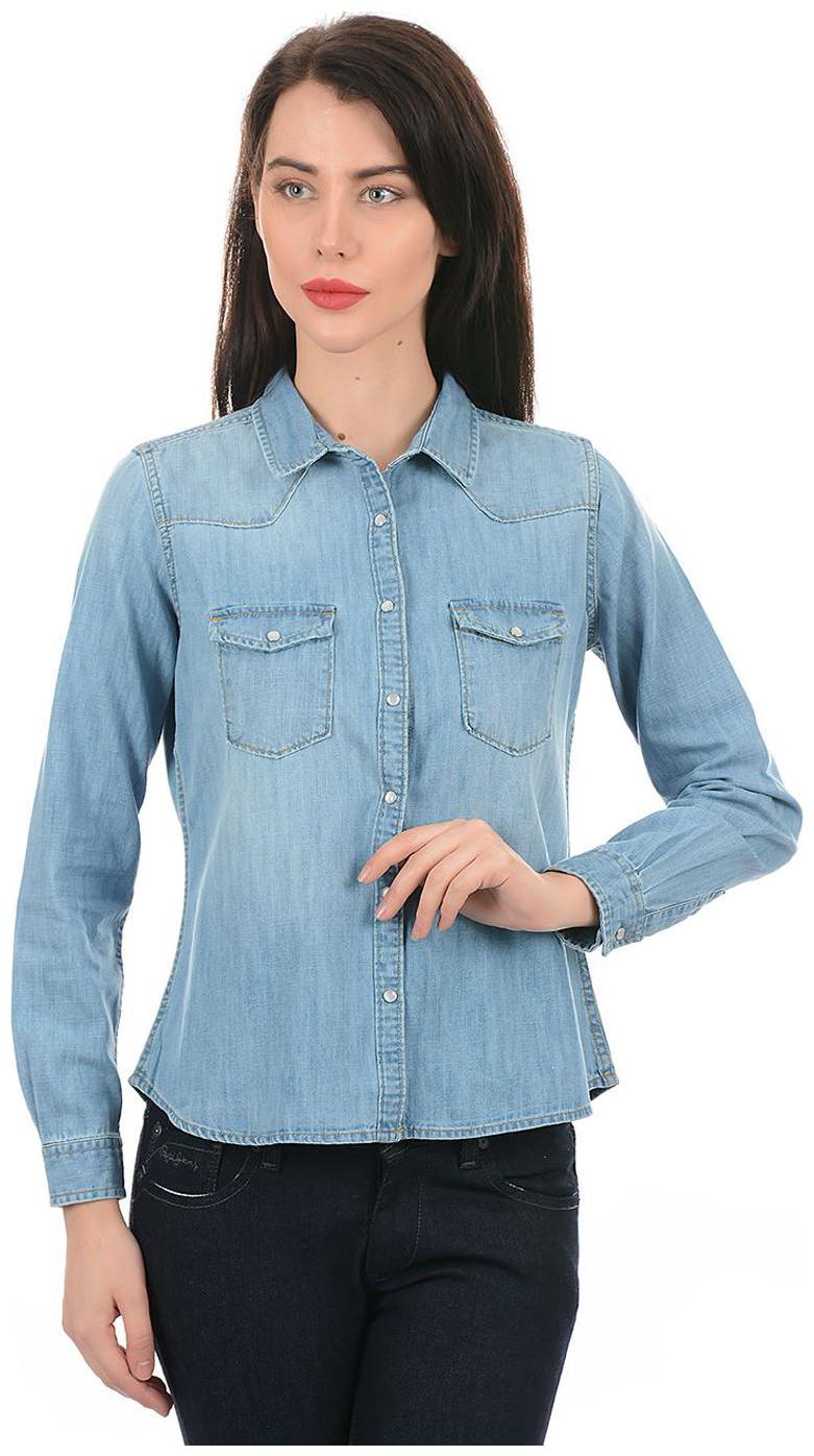 

Pepe Jeans Women Blue Solid Regular Fit Shirt