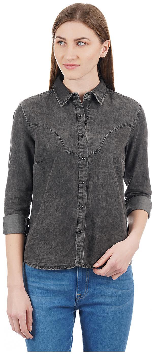

Pepe Jeans Women Black Solid Regular Fit Shirt