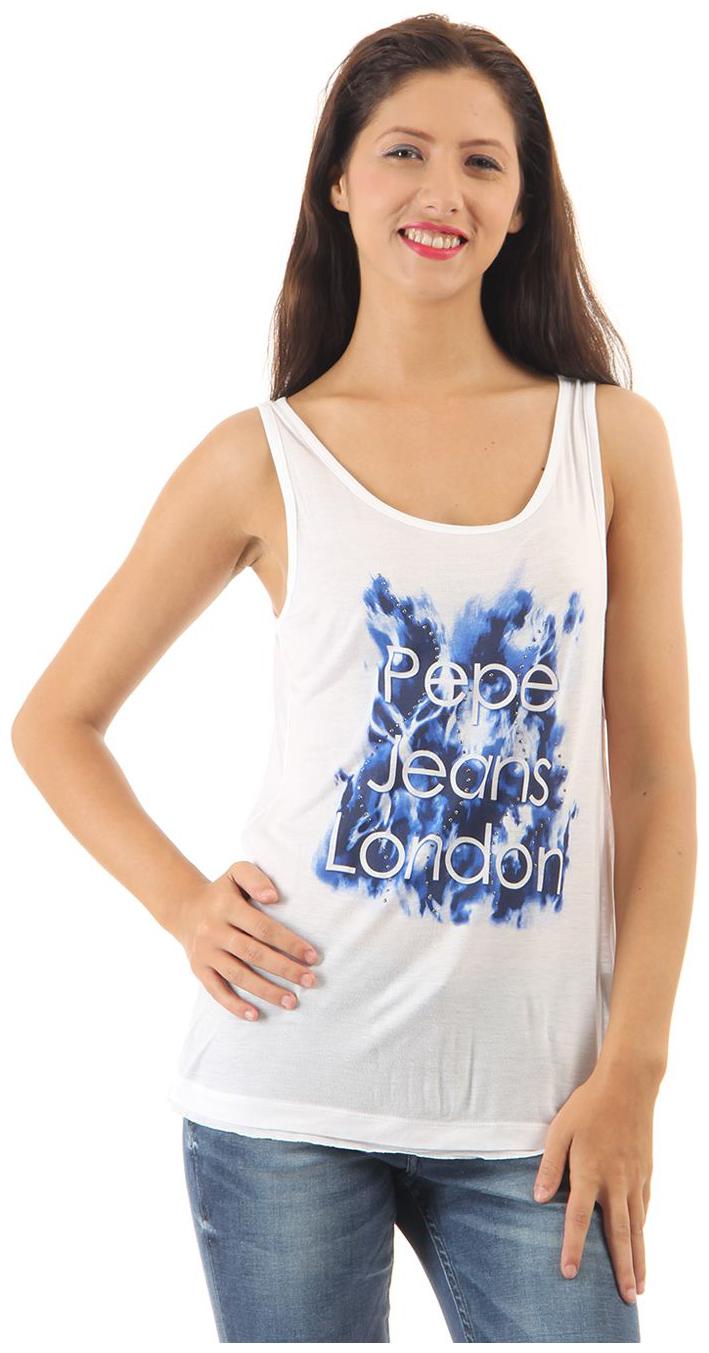 

Pepe Jeans Women White Regular fit Round neck Blended T shirt