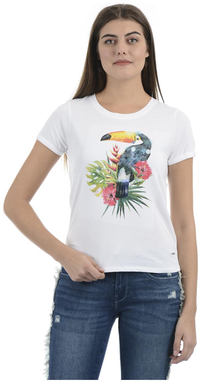 

Pepe Jeans Women White Regular fit Round neck Blended T shirt