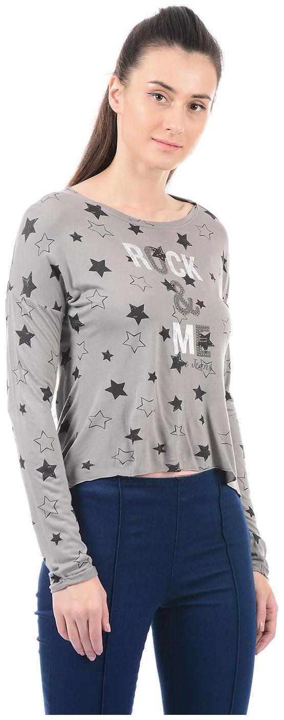 

Pepe Jeans Women Grey Regular fit Round neck Viscose rayon T shirt