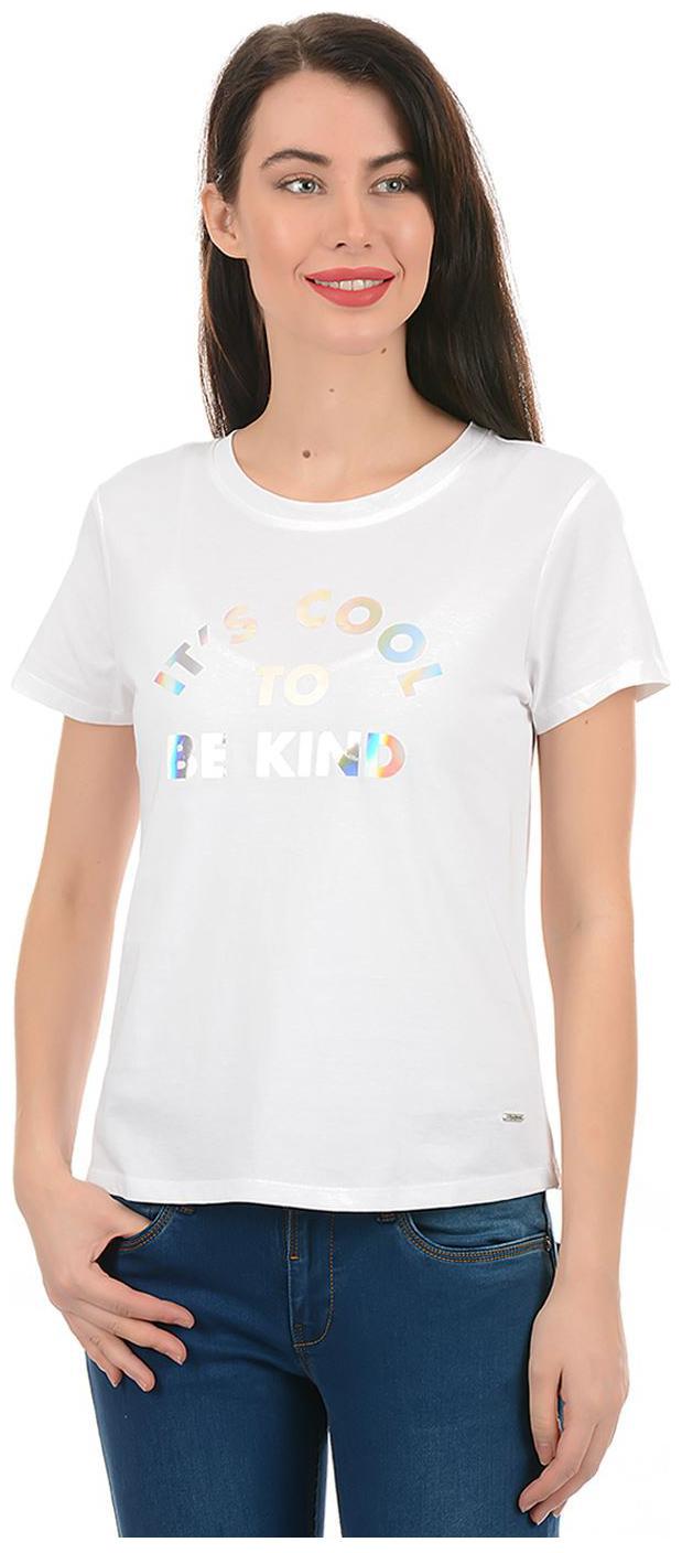 

Pepe Jeans Women White Regular fit Round neck Cotton T shirt