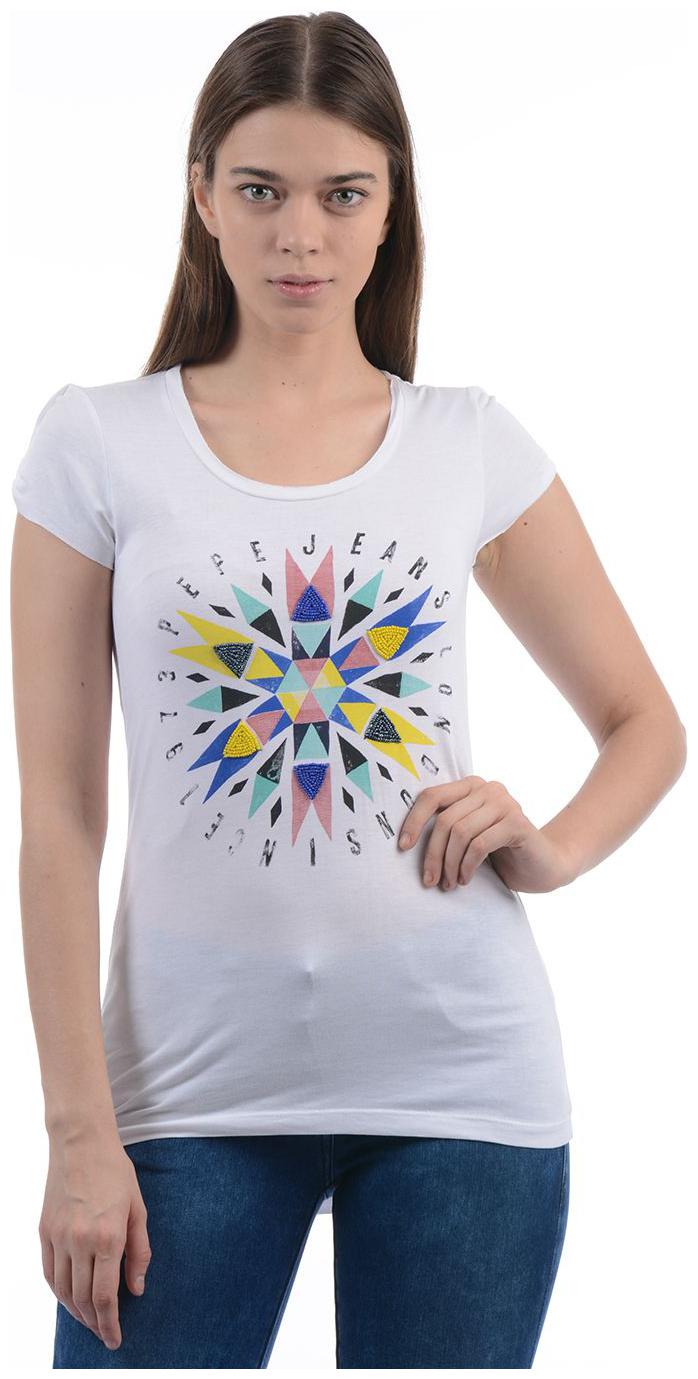 

Pepe Jeans Women White Regular fit Round neck Blended T shirt
