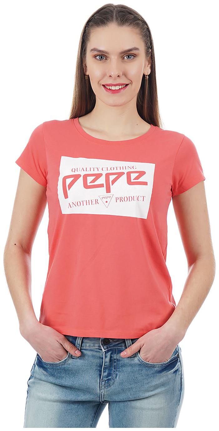 

Pepe Jeans Women Red Regular fit Round neck Cotton T shirt