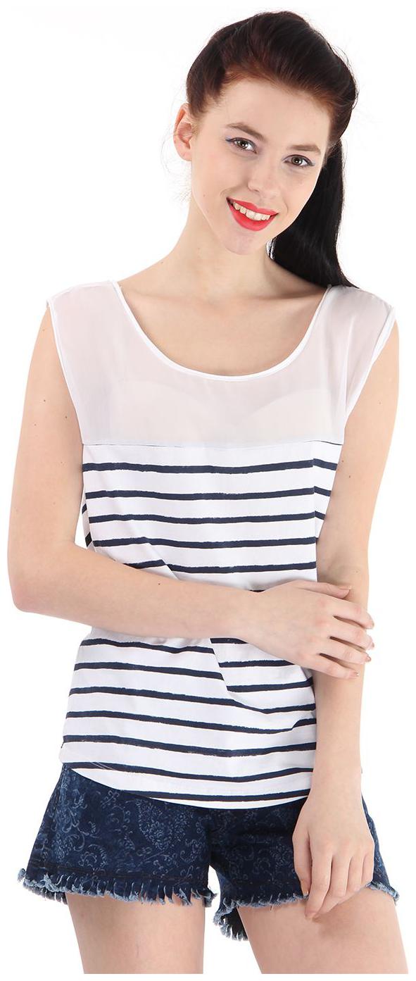 

Pepe Jeans Women White Regular fit Round neck Viscose rayon T shirt