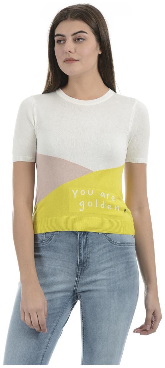 

Pepe Jeans Women Multi Regular fit Round neck Blended T shirt