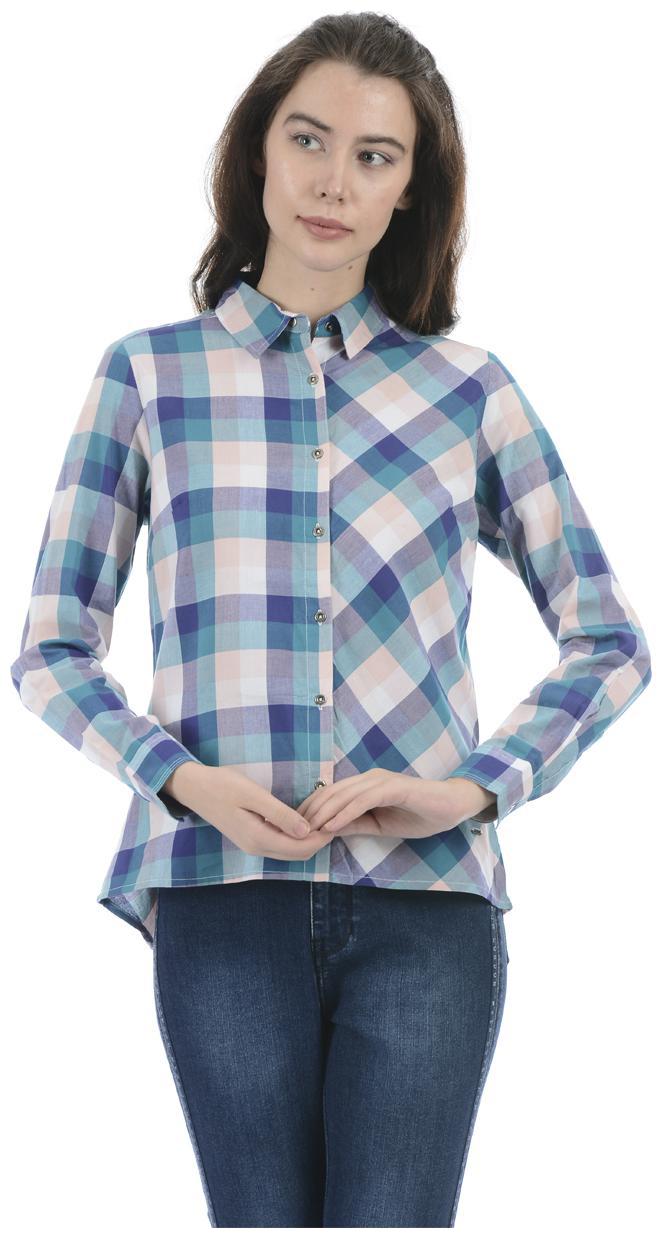 

Pepe Jeans Women Blue Checked Regular Fit Shirt