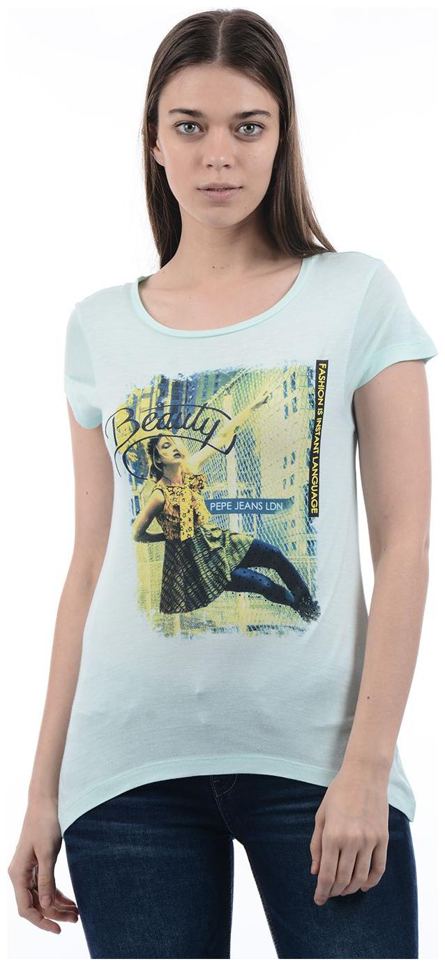 

Pepe Jeans Women Blue Regular fit Round neck Cotton T shirt