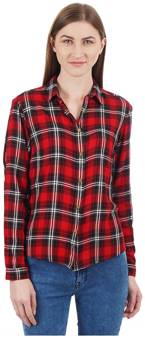 

Pepe Jeans Women Red Checked Regular Fit Shirt