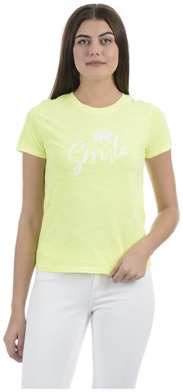 

Pepe Jeans Women Yellow Regular fit Round neck Blended T shirt