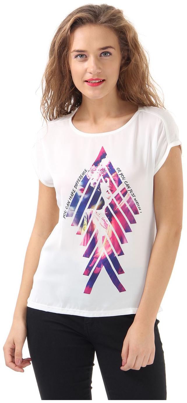 

Pepe Jeans Women White Regular fit Round neck Blended T shirt
