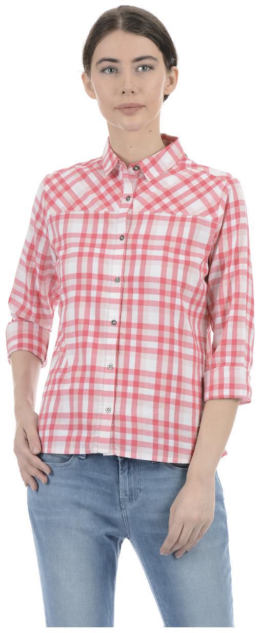 

Pepe Jeans Women Red White Checked Regular Fit Shirt