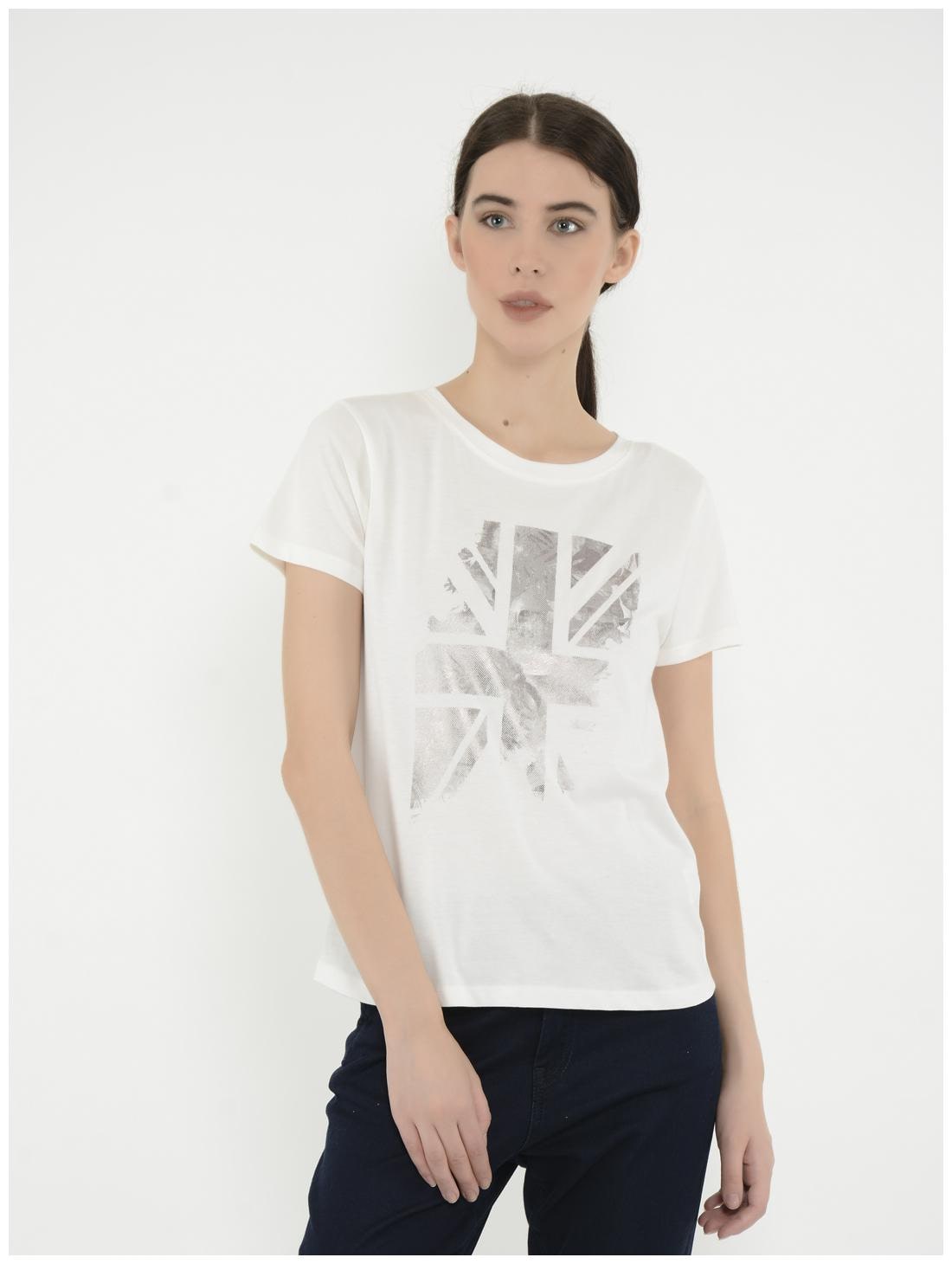 

Pepe Jeans Women White Regular fit Round neck Blended T shirt