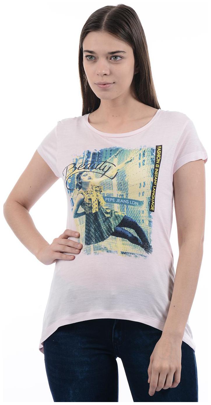 

Pepe Jeans Women Pink Regular fit Round neck Cotton T shirt
