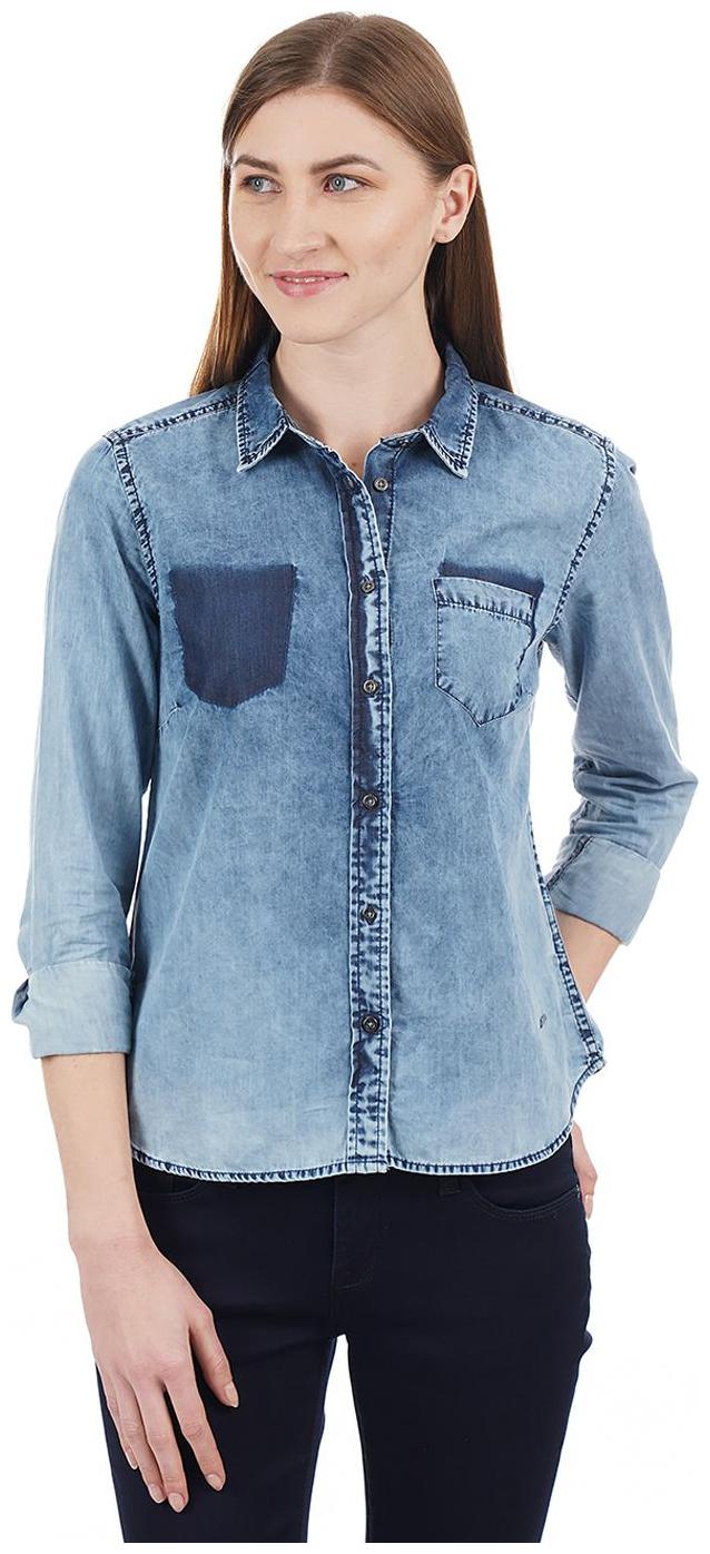 

Pepe Jeans Women Blue Solid Regular Fit Shirt