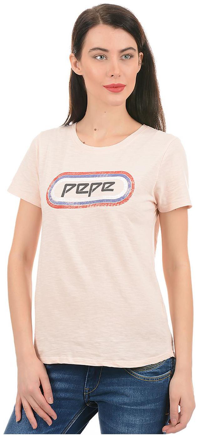 

Pepe Jeans Women Pink Regular fit Round neck Cotton T shirt