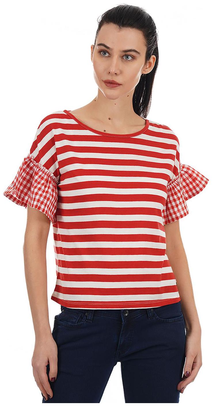 

Pepe Jeans Women Red Regular fit Round neck Blended T shirt