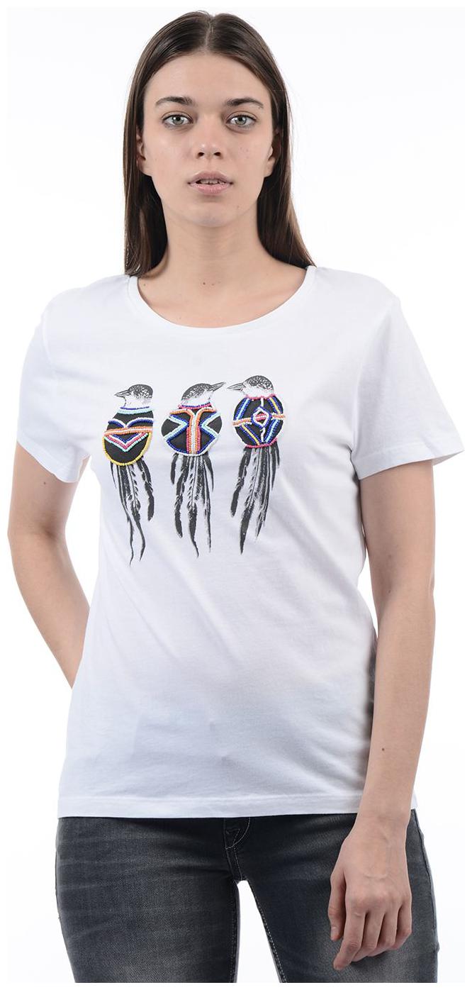 

Pepe Jeans Women White Regular fit Round neck Blended T shirt