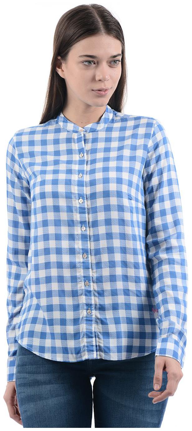 

Pepe Jeans Women Blue White Checked Regular Fit Shirt