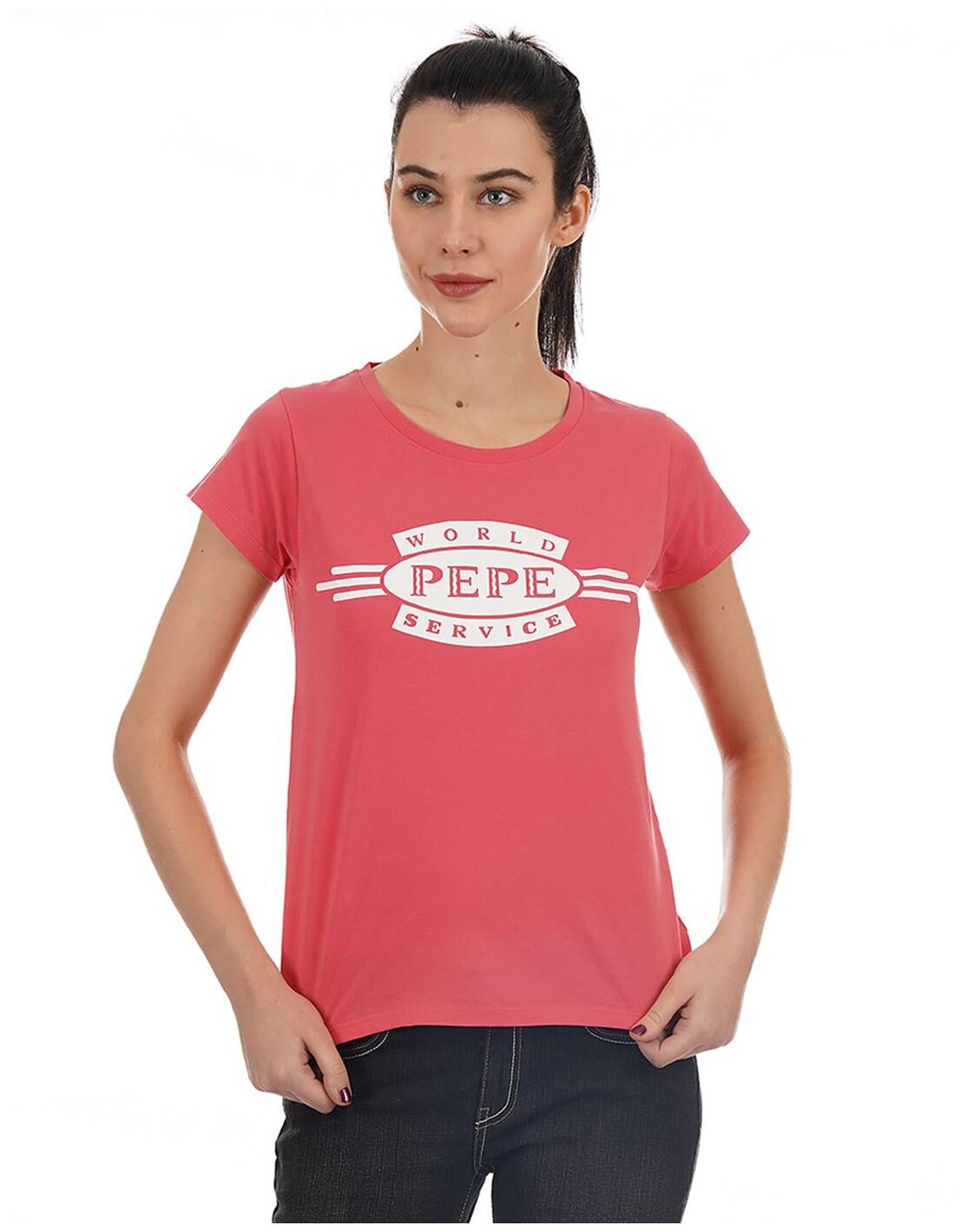 

Pepe Jeans Women Red Regular fit Round neck Blended T shirt