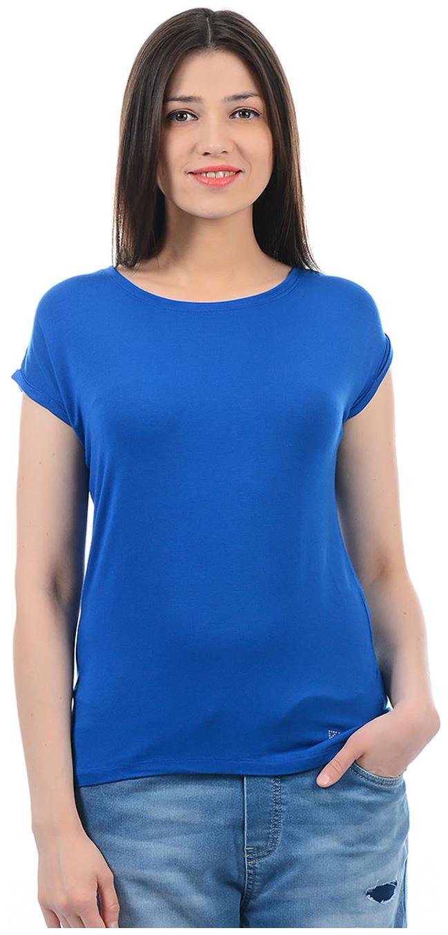 

Pepe Jeans Women Blue Regular fit Round neck Modal T shirt