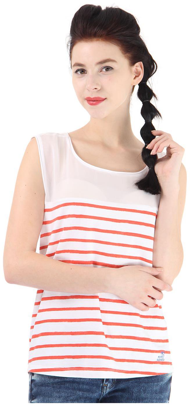 

Pepe Jeans Women White Regular fit Round neck Viscose rayon T shirt