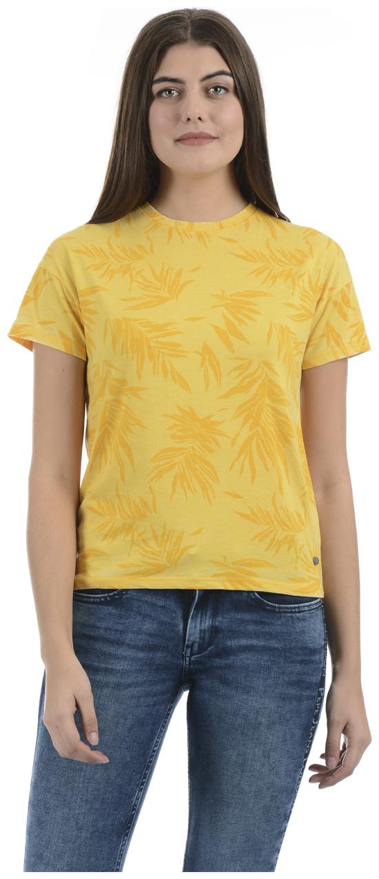 

Pepe Jeans Women Yellow Regular fit Round neck Blended T shirt