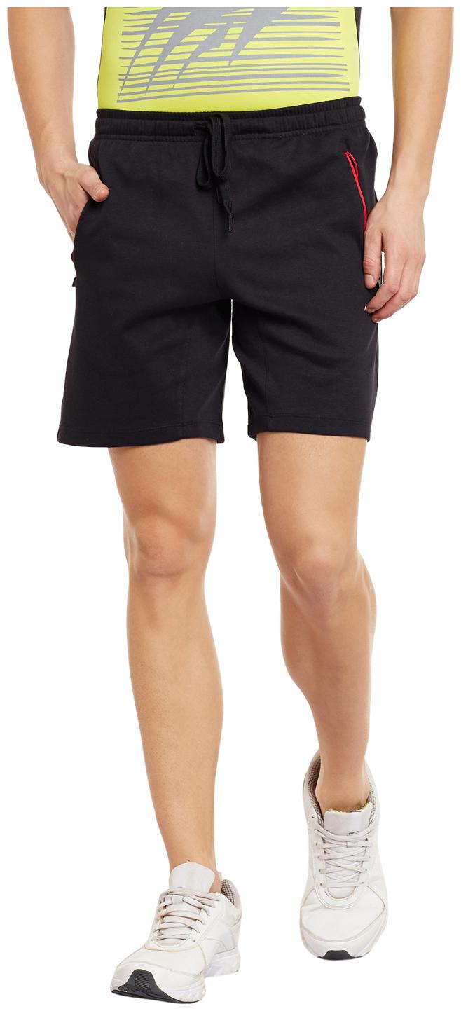 

PERF Black Cotton Regular Fit Atheletic Knit Short for Men