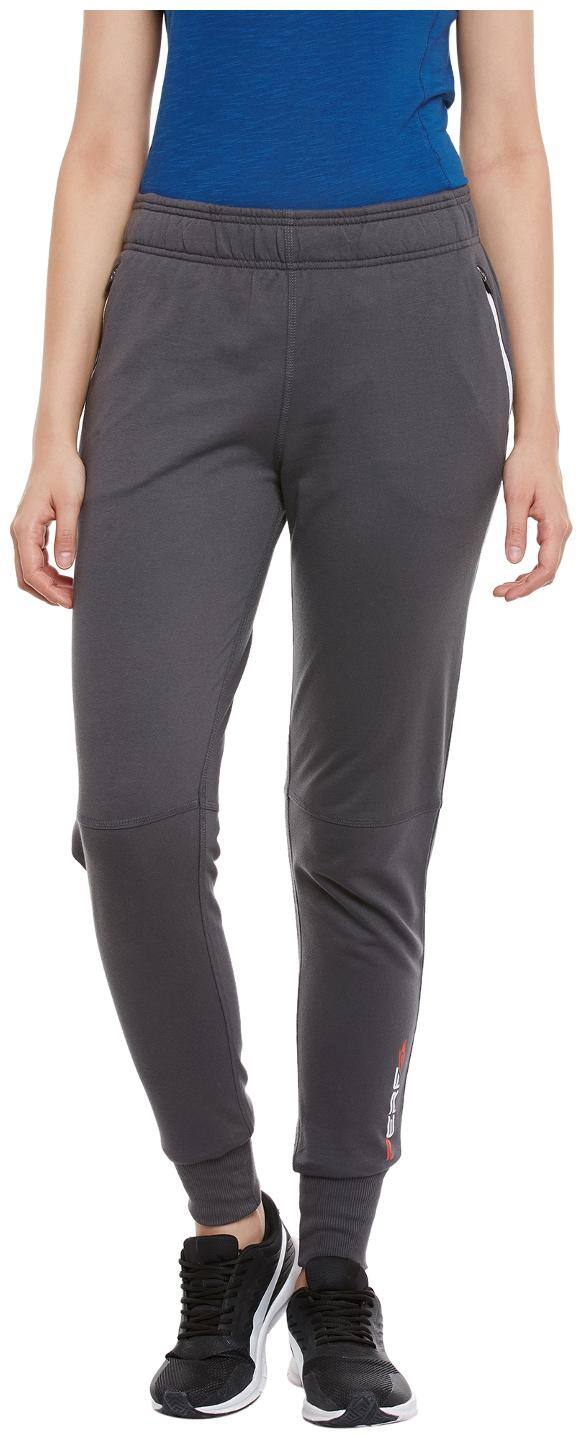 PERF Women Regular fit Cotton Printed Track pants - Grey