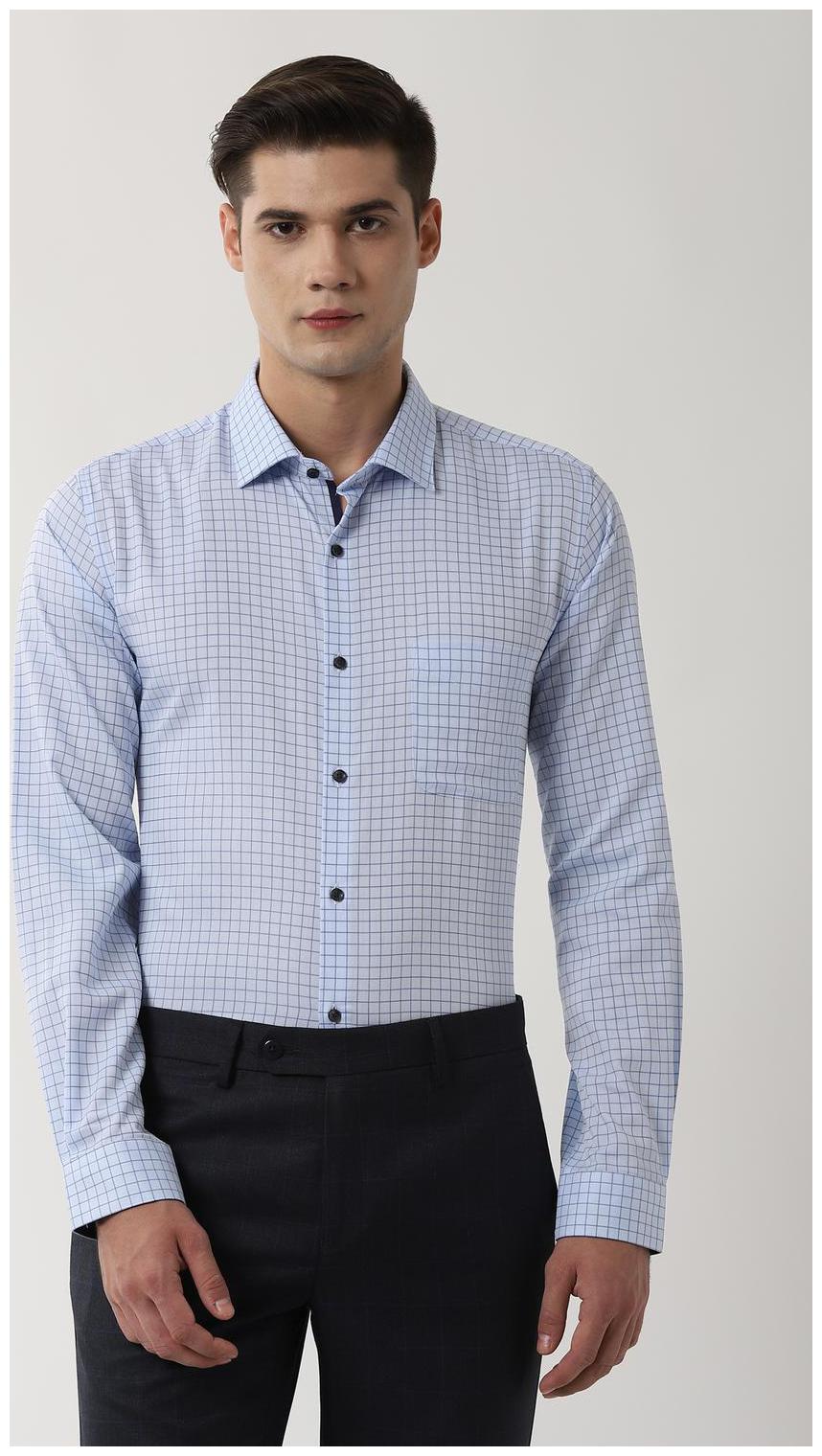 

Peter England Men Slim fit Formal Shirt - Blue