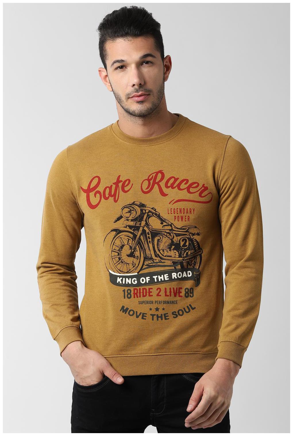

Peter England Men Beige Round neck Sweatshirt