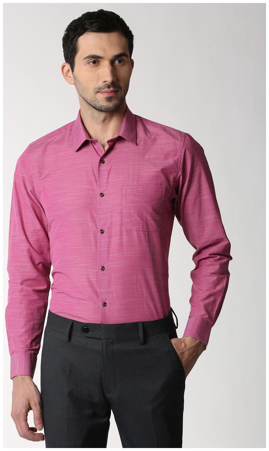 

Peter England Men Slim fit Formal Shirt - Pink