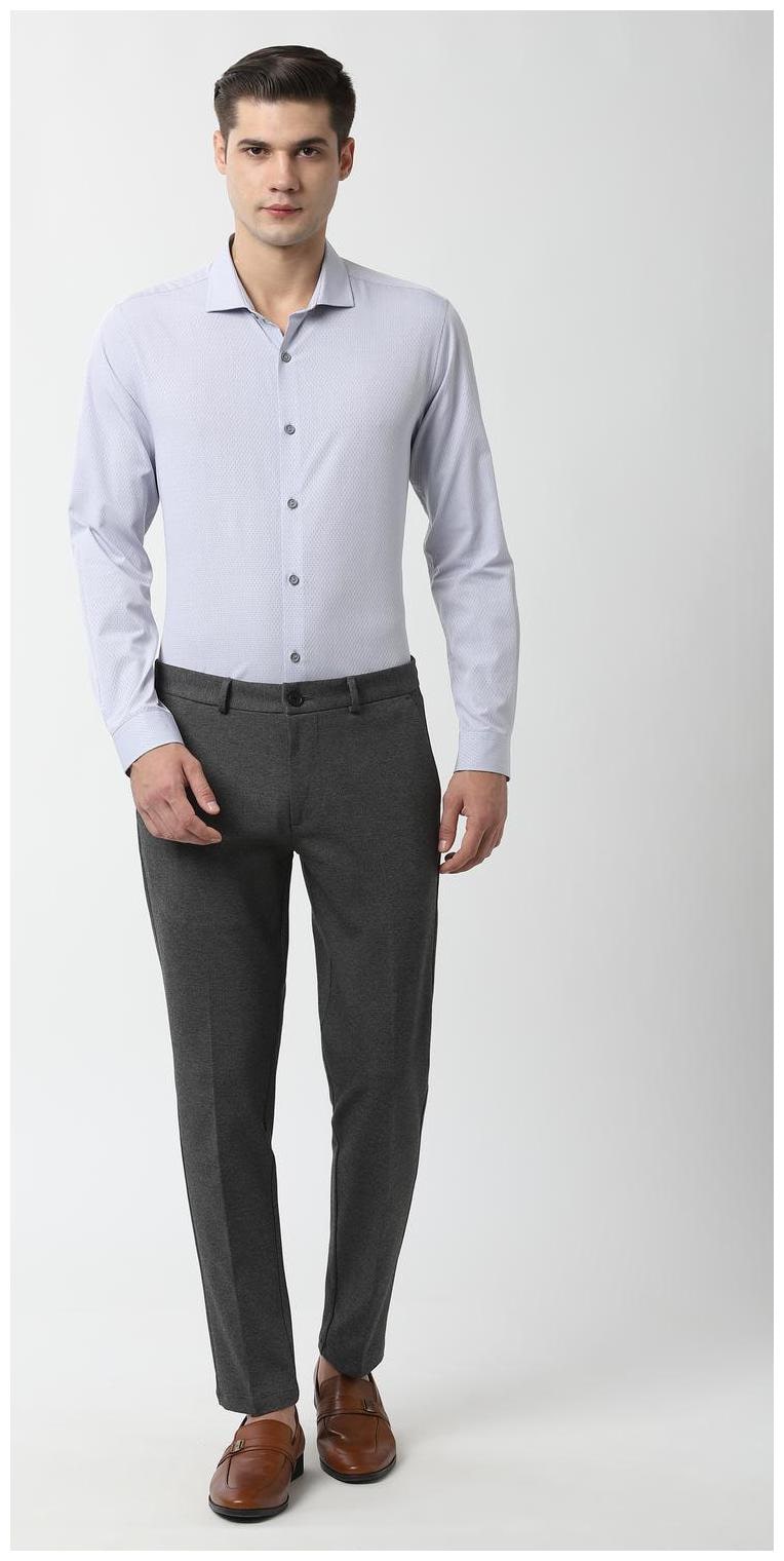 

Peter England Men Super slim fit Formal Shirt - Grey