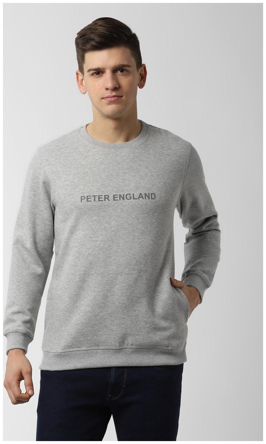 

Peter England Men Grey Round neck Sweatshirt
