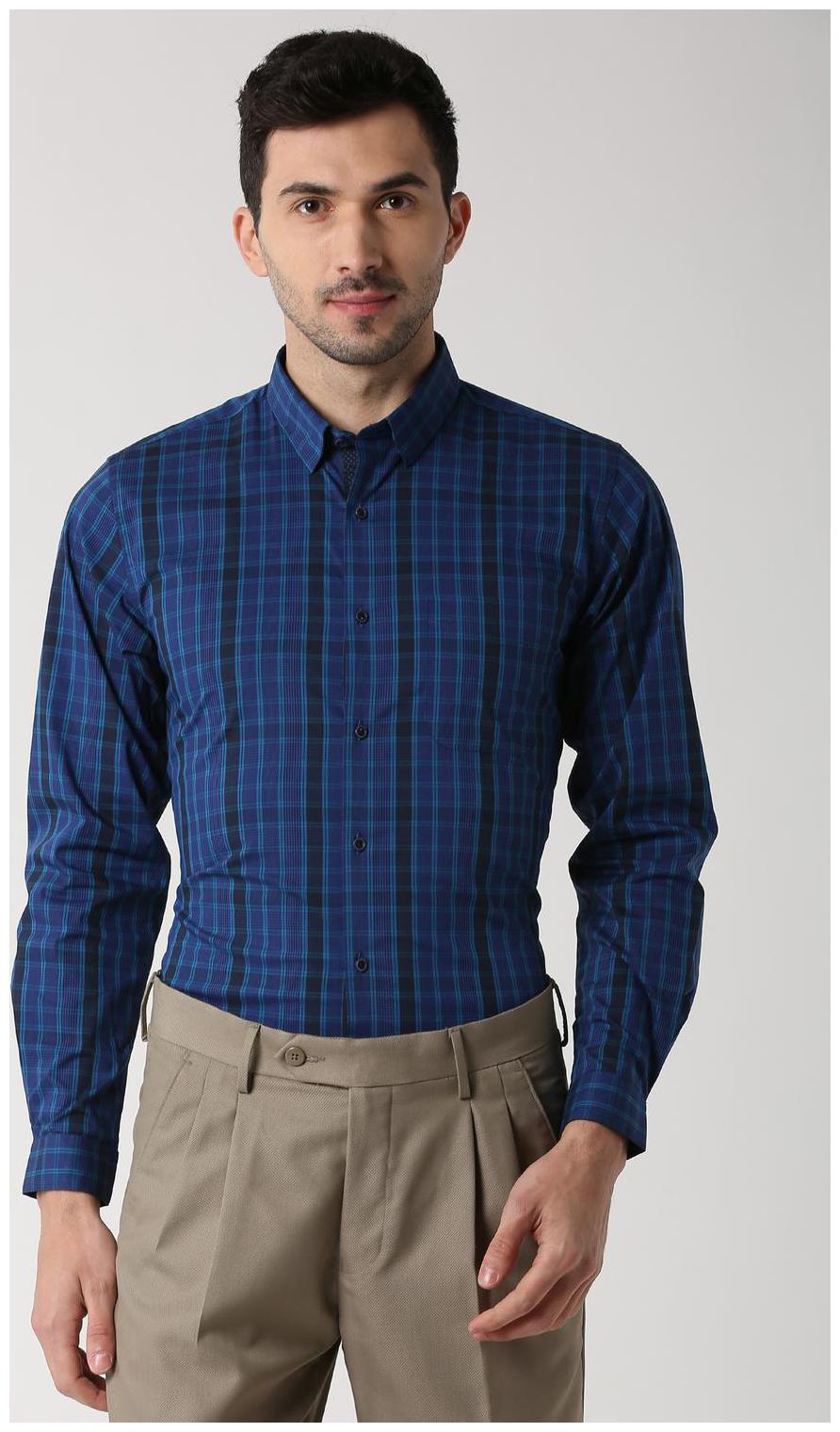 

Peter England Men Slim fit Formal Shirt - Blue