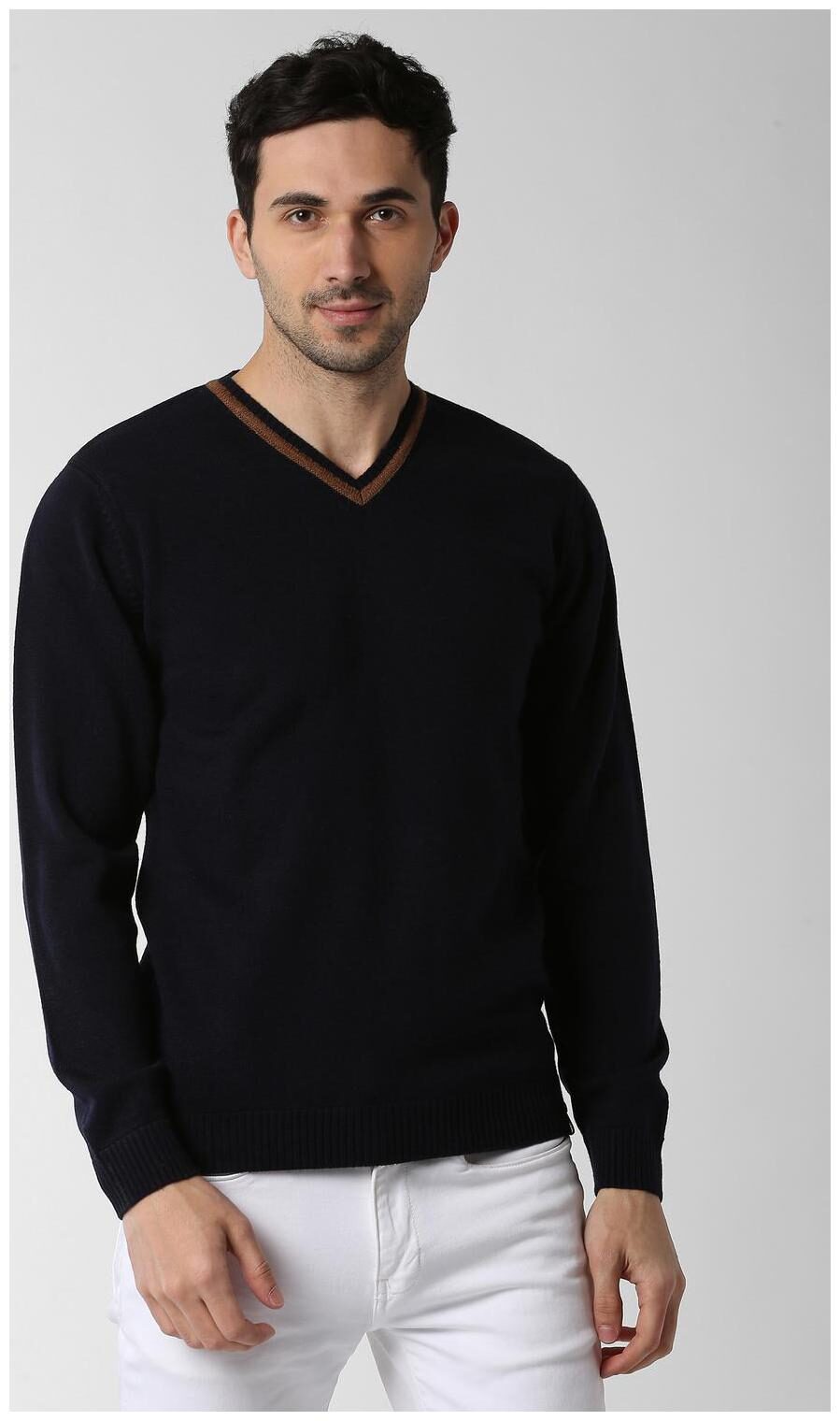 

Peter England Men Black V neck Pullover