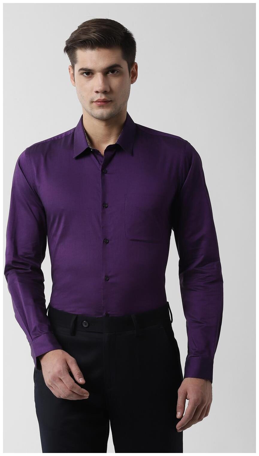 

Peter England Men Slim fit Formal Shirt - Purple