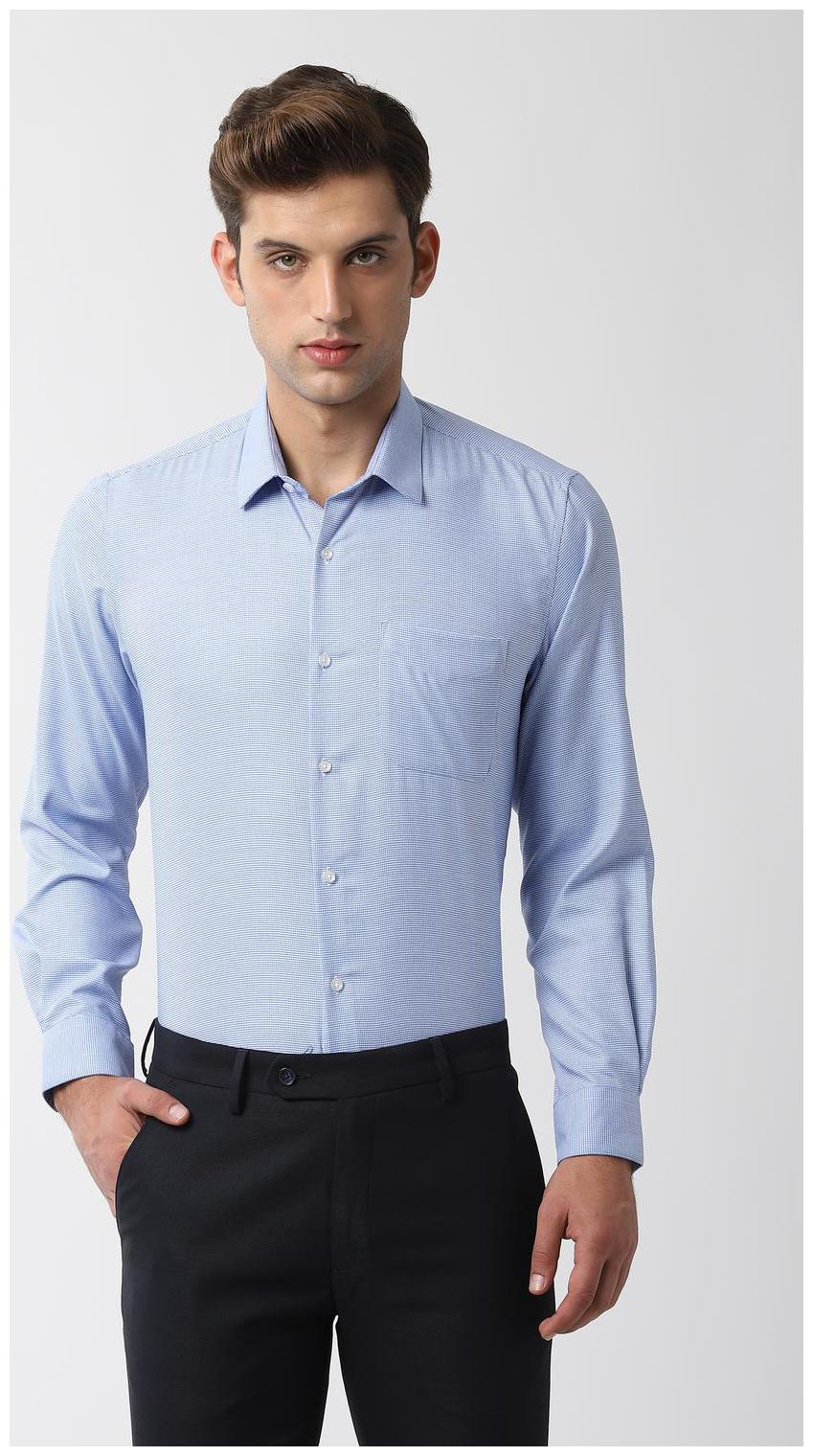 

Peter England Men Slim fit Formal Shirt - Blue