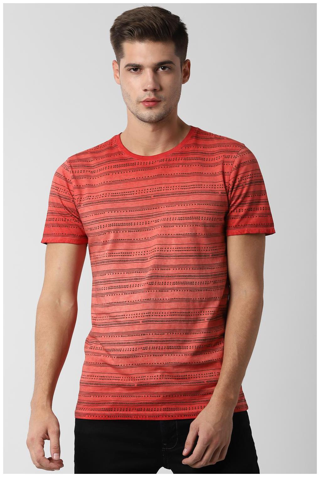 

Peter England Men Orange Slim fit Cotton Round neck T-Shirt - Pack Of 1