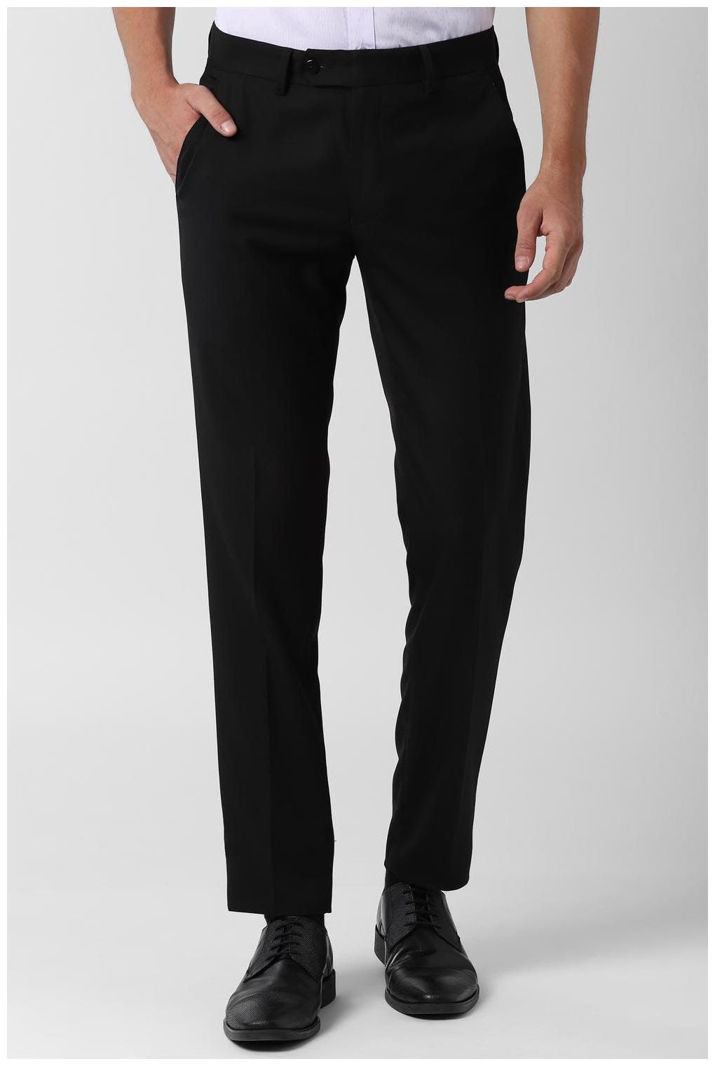 

Peter England Men Solid Slim Fit Formal Trouser - Black