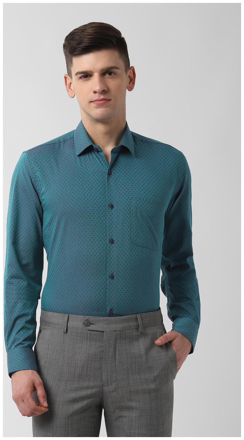 

Peter England Men Regular fit Formal Shirt - Green