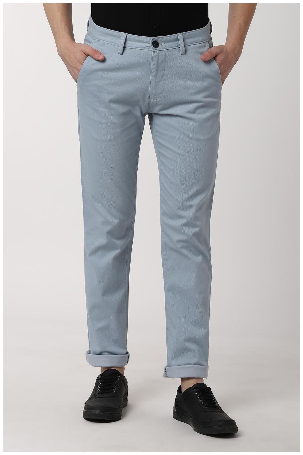 

Peter England Men Textured Slim Fit Formal Trouser - Grey